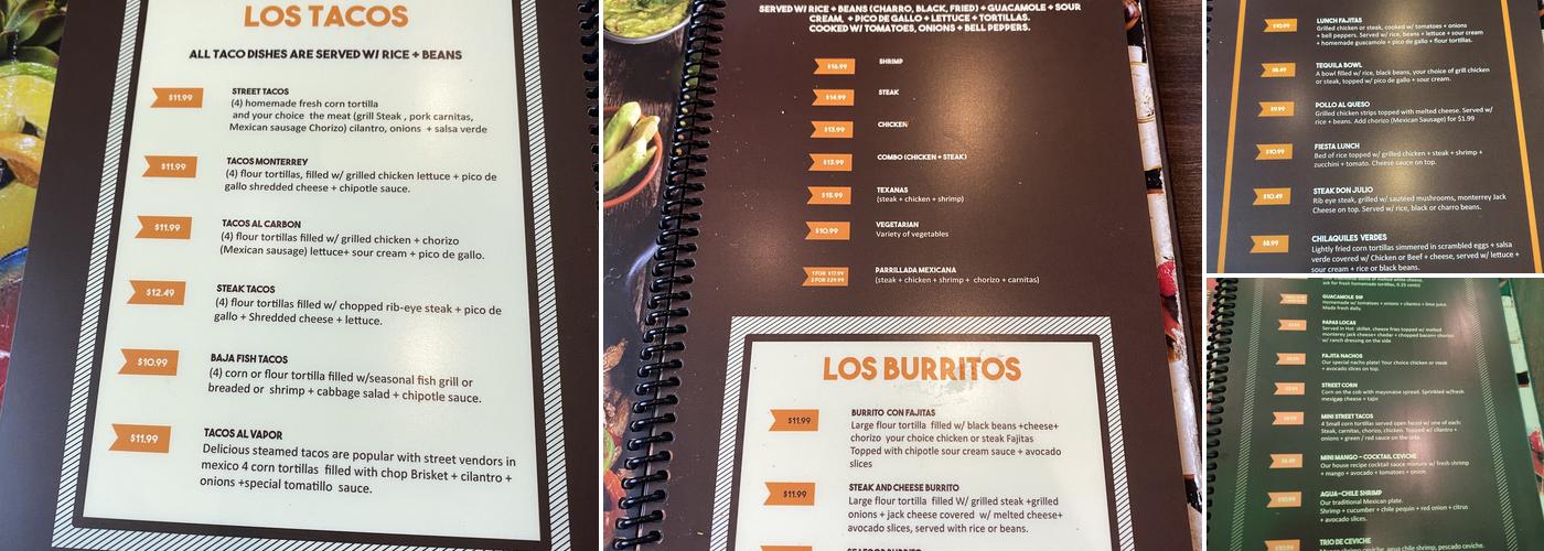 Casa Tequila Mexican Kitchen Menu