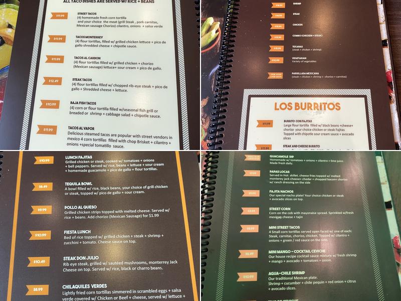 Casa Tequila Mexican Kitchen Menu