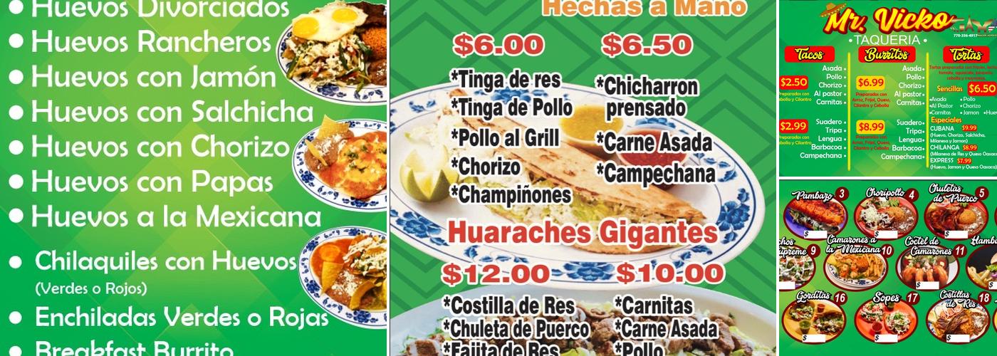 Mr Vicko Taqueria Duluth Menu
