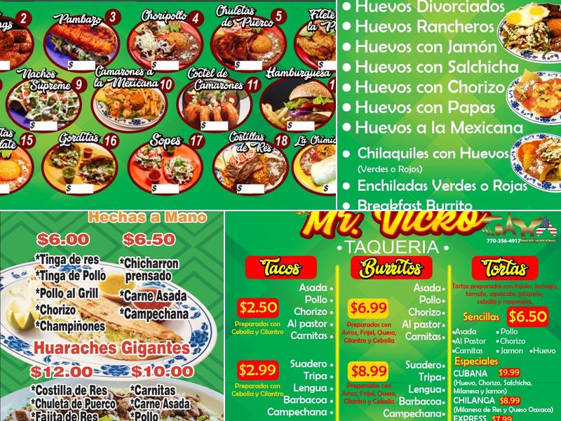 Mr Vicko Taqueria Duluth Menu