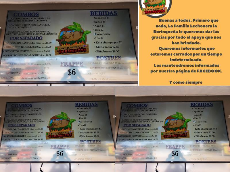 Lechonera la Borinqueña Menu