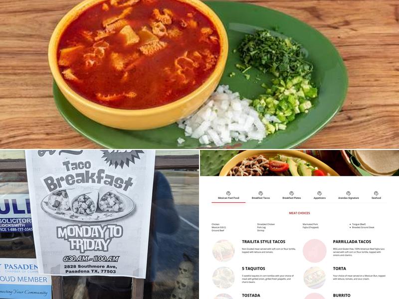 Taquerias Arandas Menu