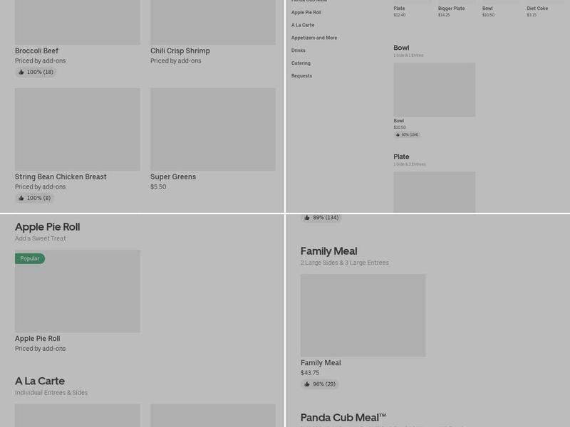 Parking for Panda Express Menu