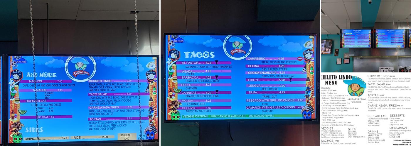 Cielito Lindo Taqueria Menu