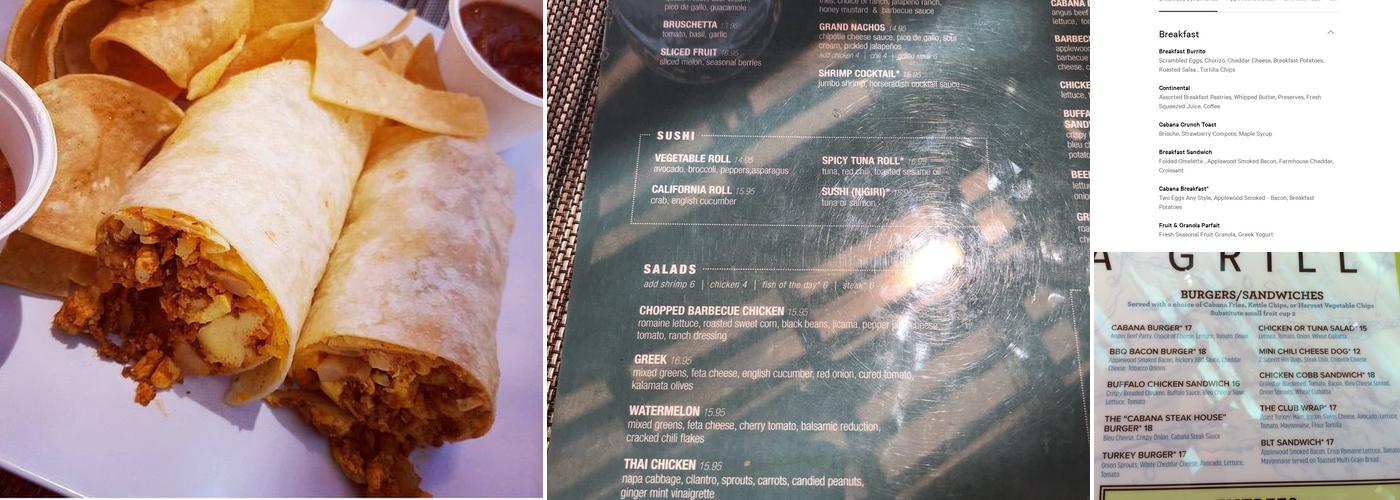Cabana Grill Menu