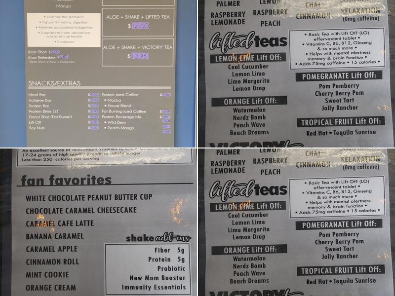 Victory Nutrition Hugo Menu