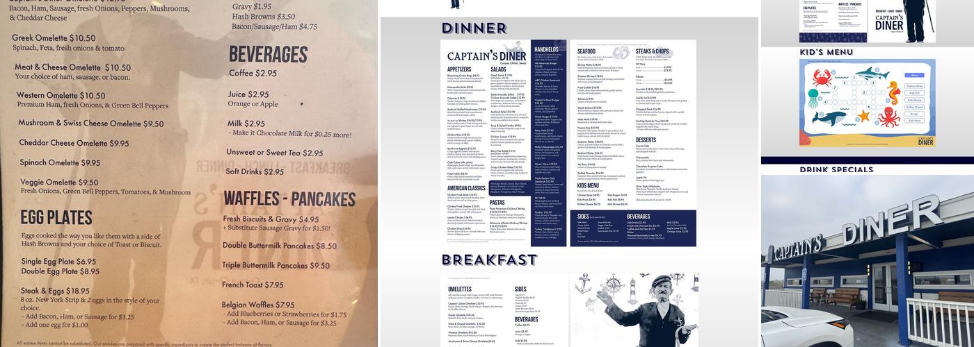 Captain’s Diner Menu