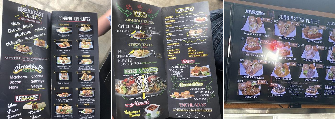 Los taqueritos Menu