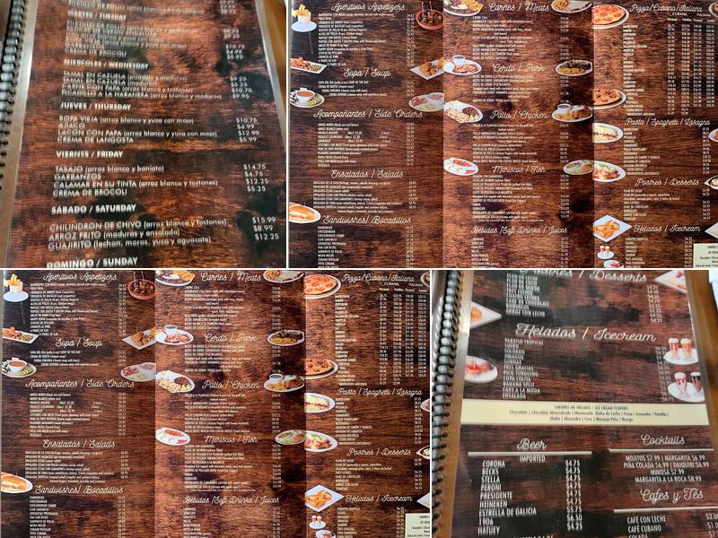 Paraiso Tropical Menu