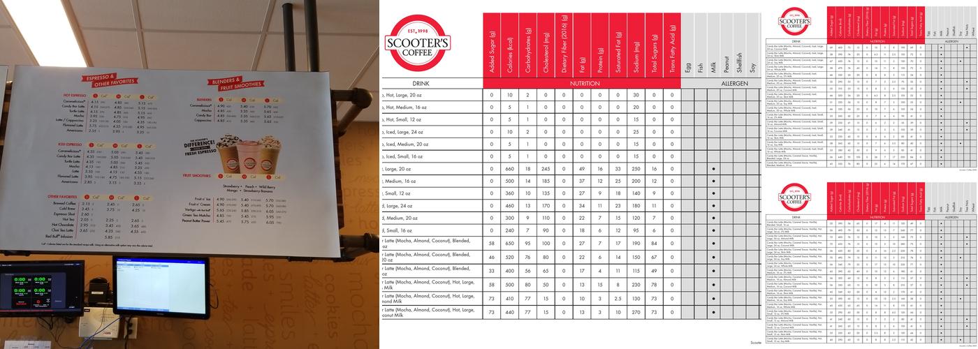 Scooter's Coffee Menu