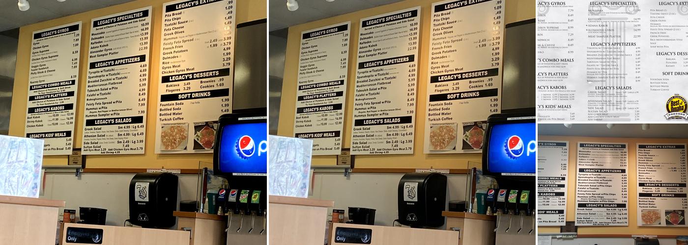 Legacy Gyros Menu
