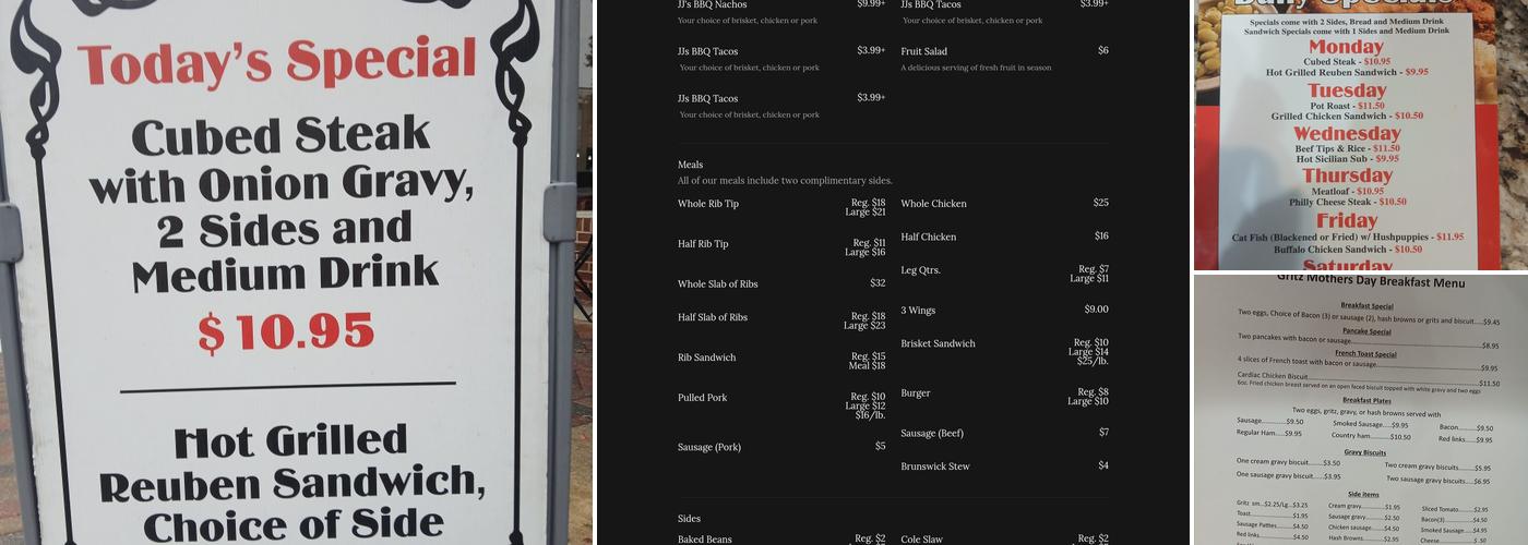 GRITZ N BBQ Menu