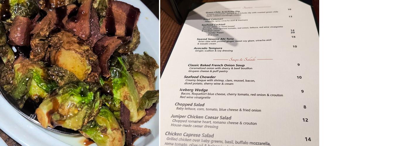 Juniper Steakhouse Menu