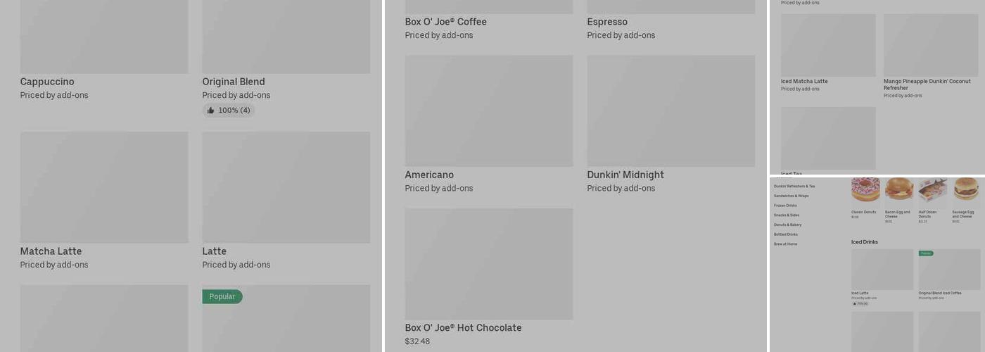 Dunkin' Menu