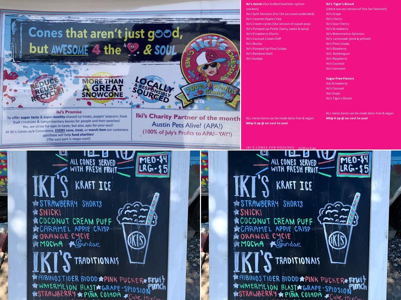 Iki's Cones w/a Conscience Menu