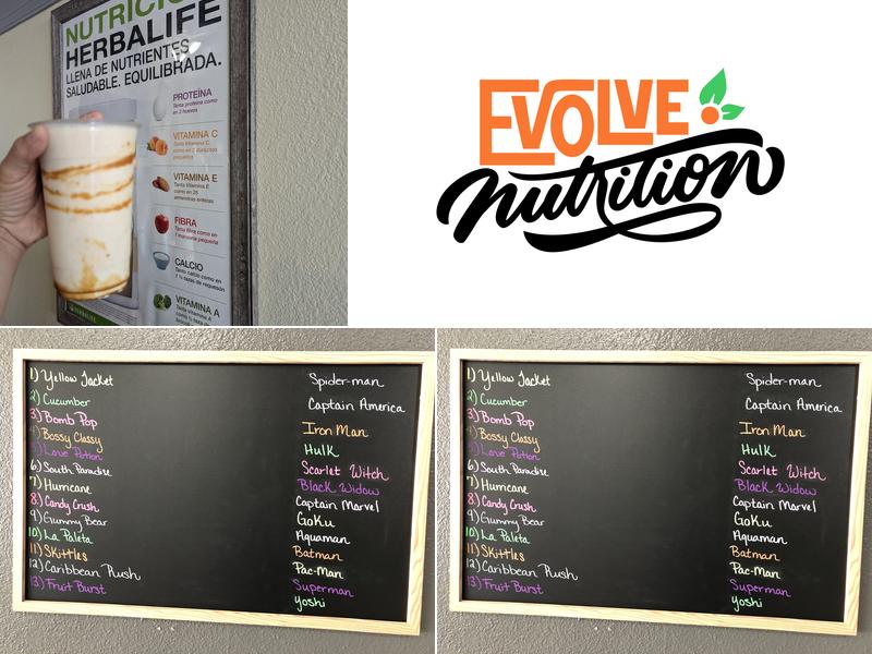 Evolve Nutrition Menu