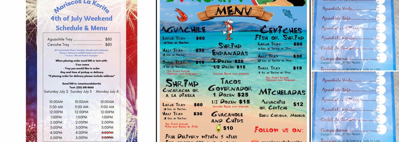 EL KORITA Mariscos & Birria estilo Nayarit Menu