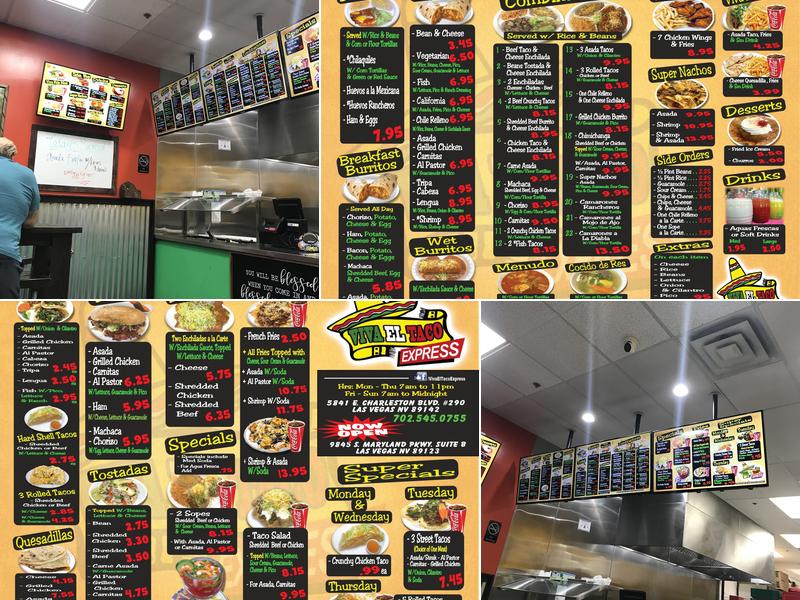 Viva El Taco Express Menu