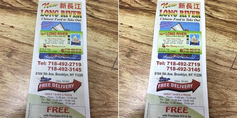 New Long River Menu