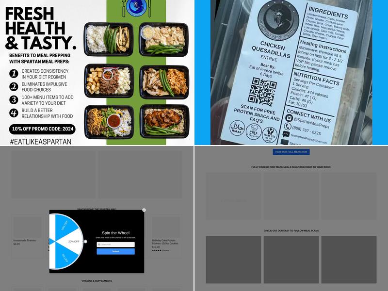 Spartan Meal Preps Menu