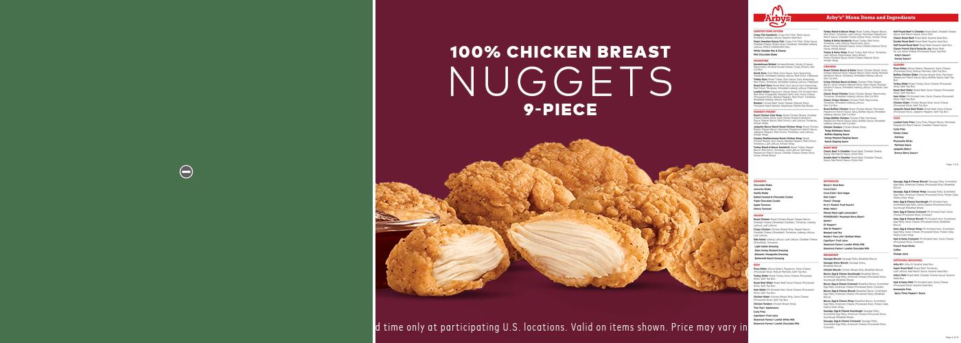 Arby's Menu