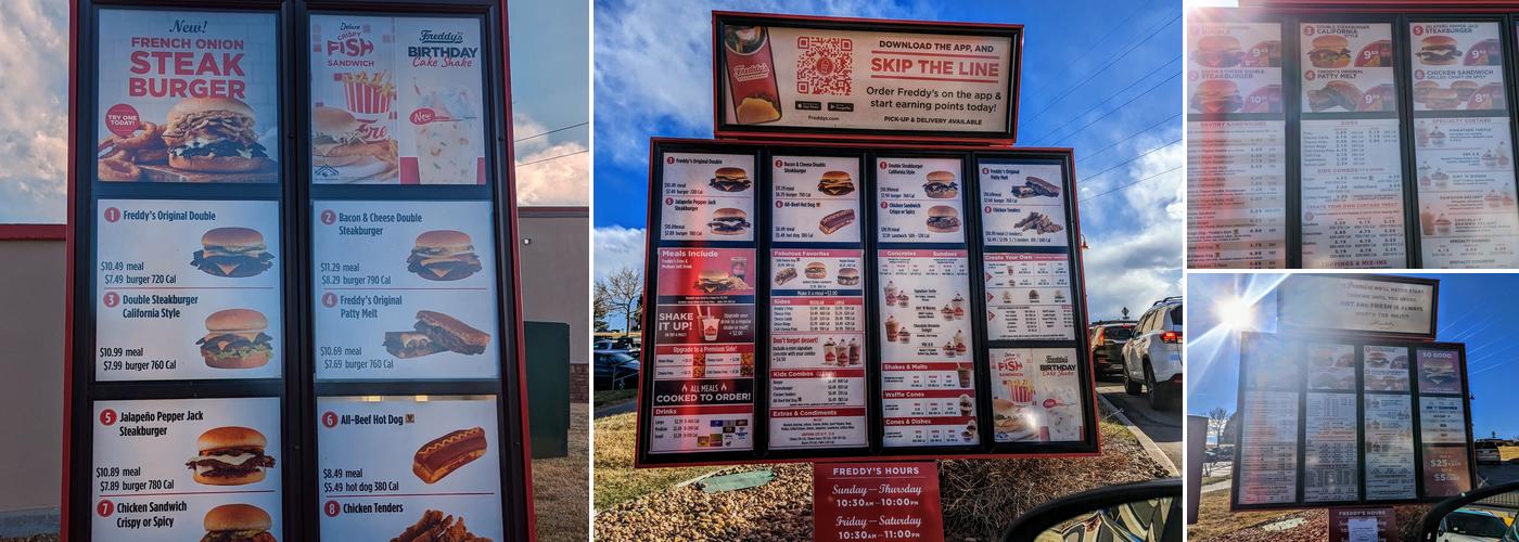 Freddy's Frozen Custard & Steakburgers Menu