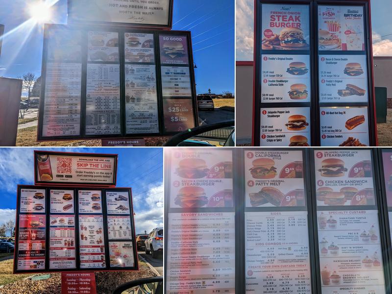 Freddy's Frozen Custard & Steakburgers Menu