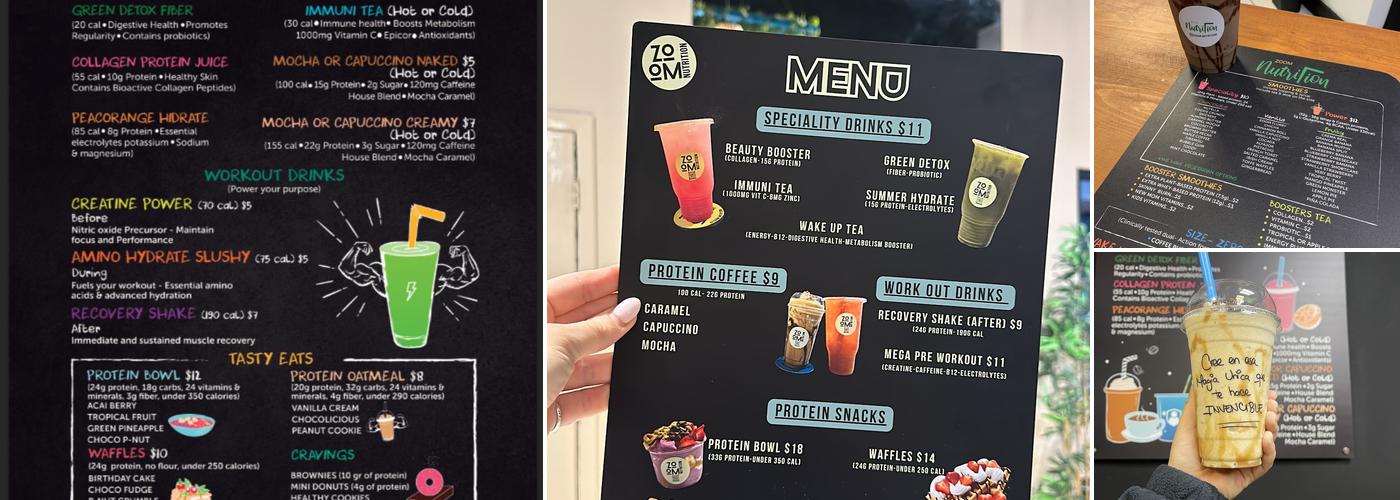 Smoothie Zoom Nutrition Menu