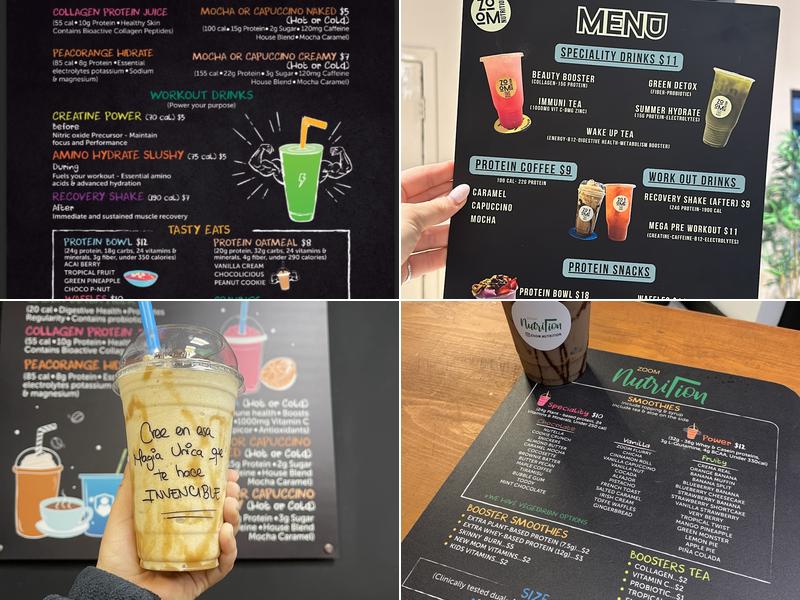 Smoothie Zoom Nutrition Menu