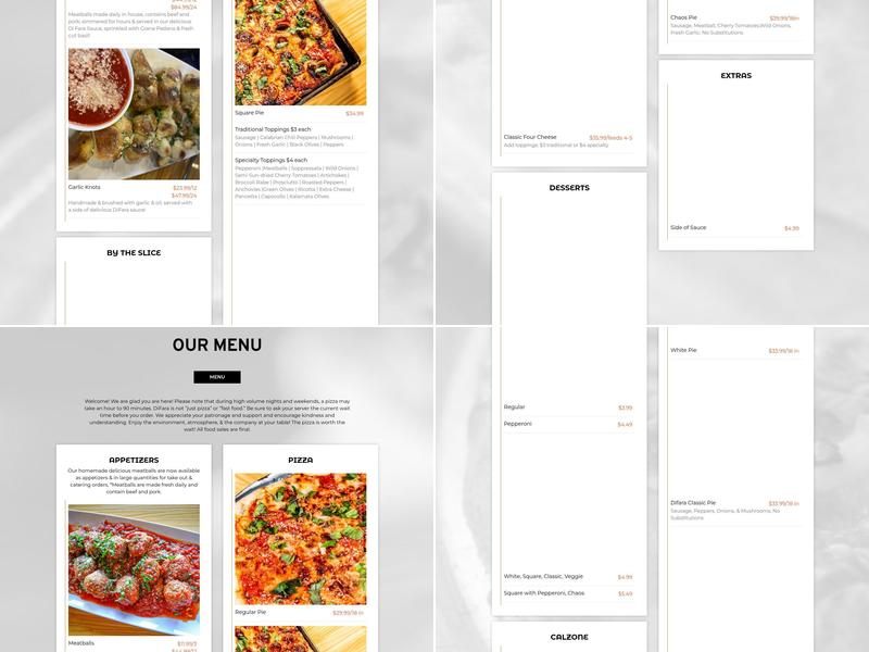 Di Fara Pizza Tavern Menu