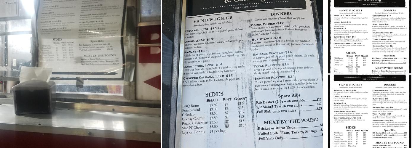 Three Pigs BBQ Menu