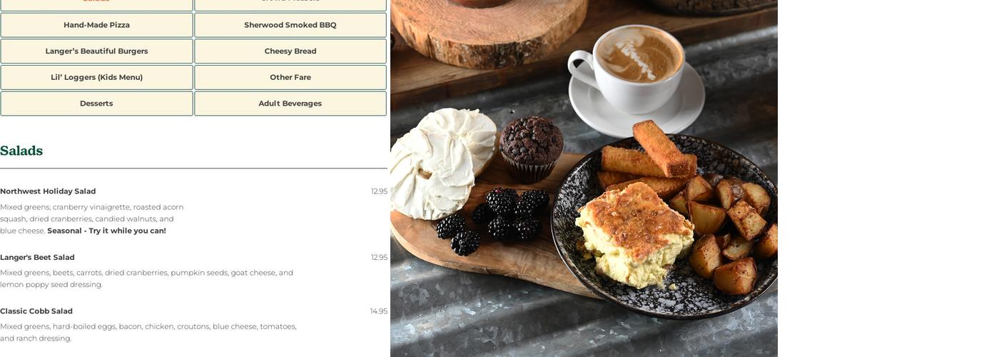 The Tack Room @ Langer's Menu