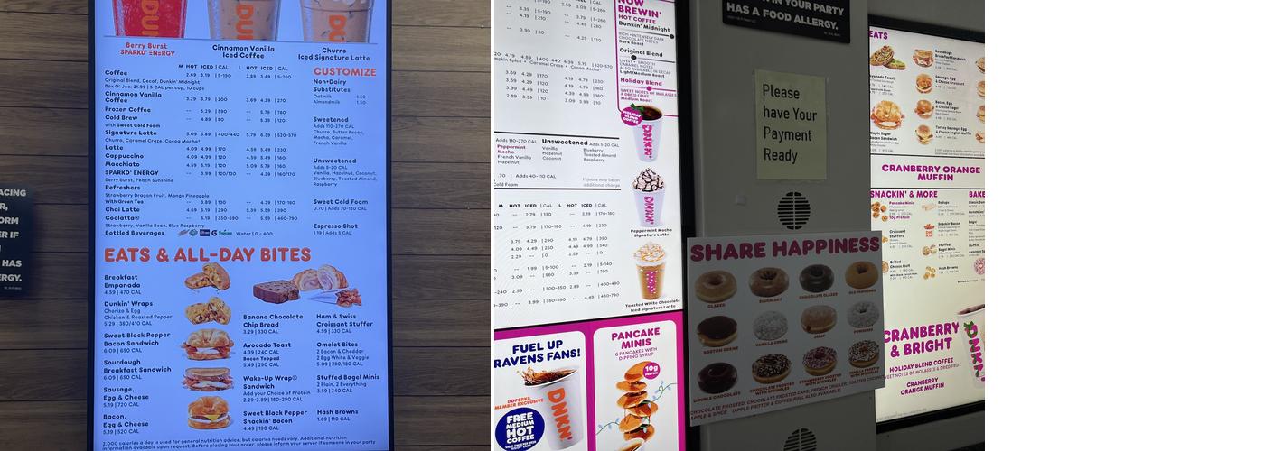 Dunkin' Menu
