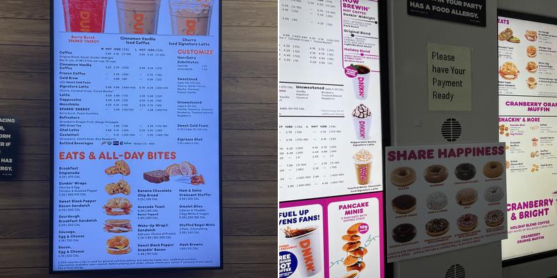 Dunkin' Menu