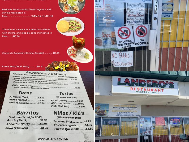 Landero's Mexican Restaurant Menu