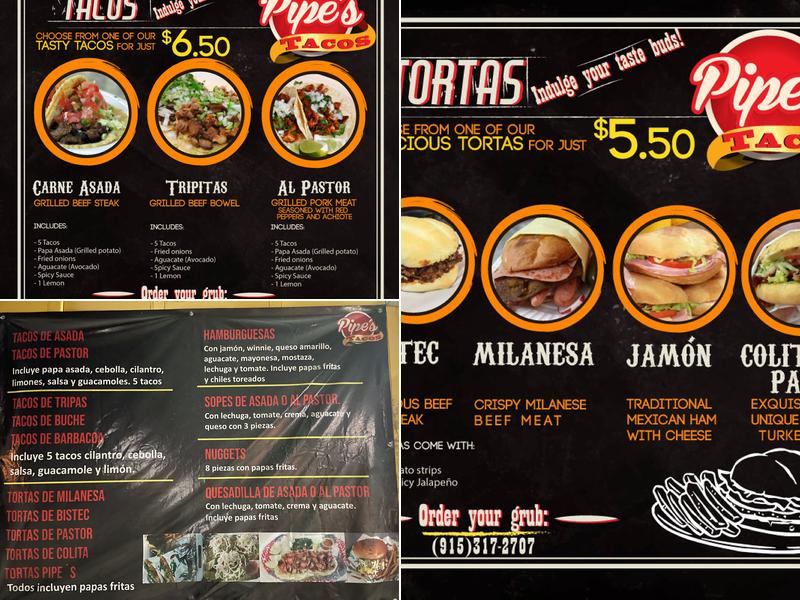 Pipe's Tacos Menu