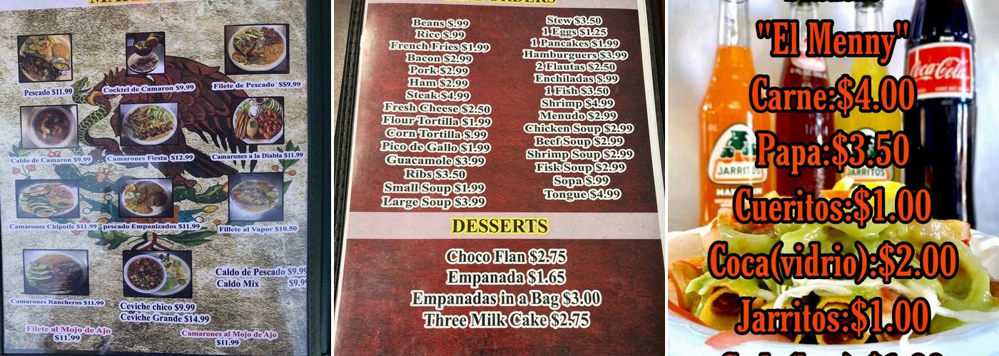 Flautas El Menny Menu