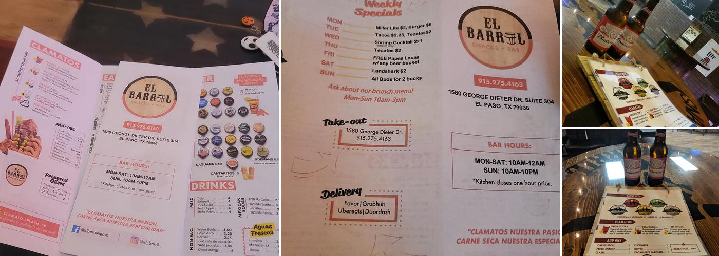 El Barril Menu
