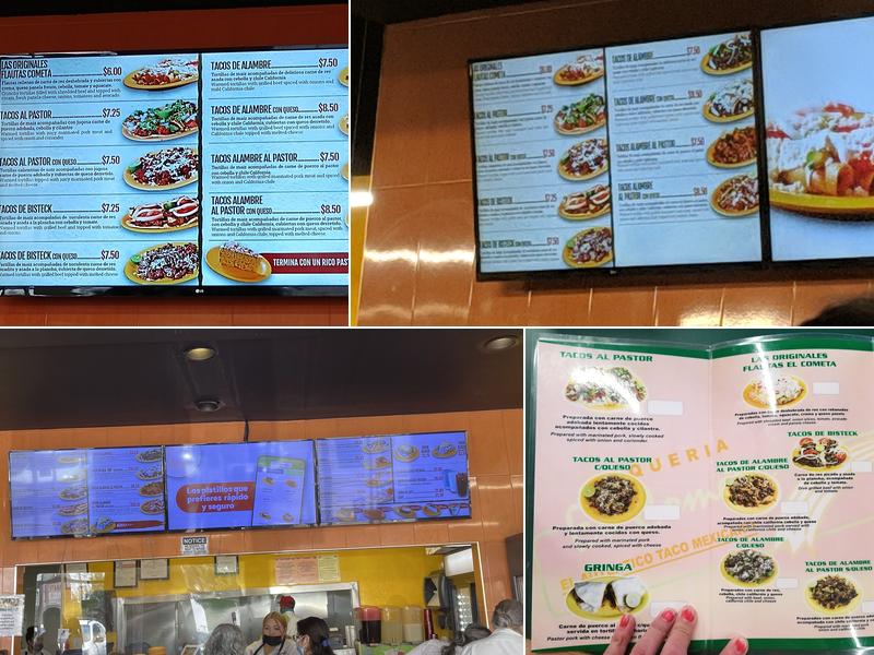 El Cometa - Taqueria El Autentico Taco Mexicano Menu