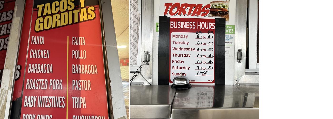 Tacos Rodriguez Menu