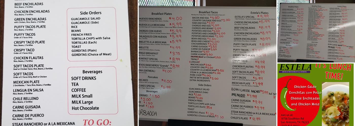 Comida de Estela Menu