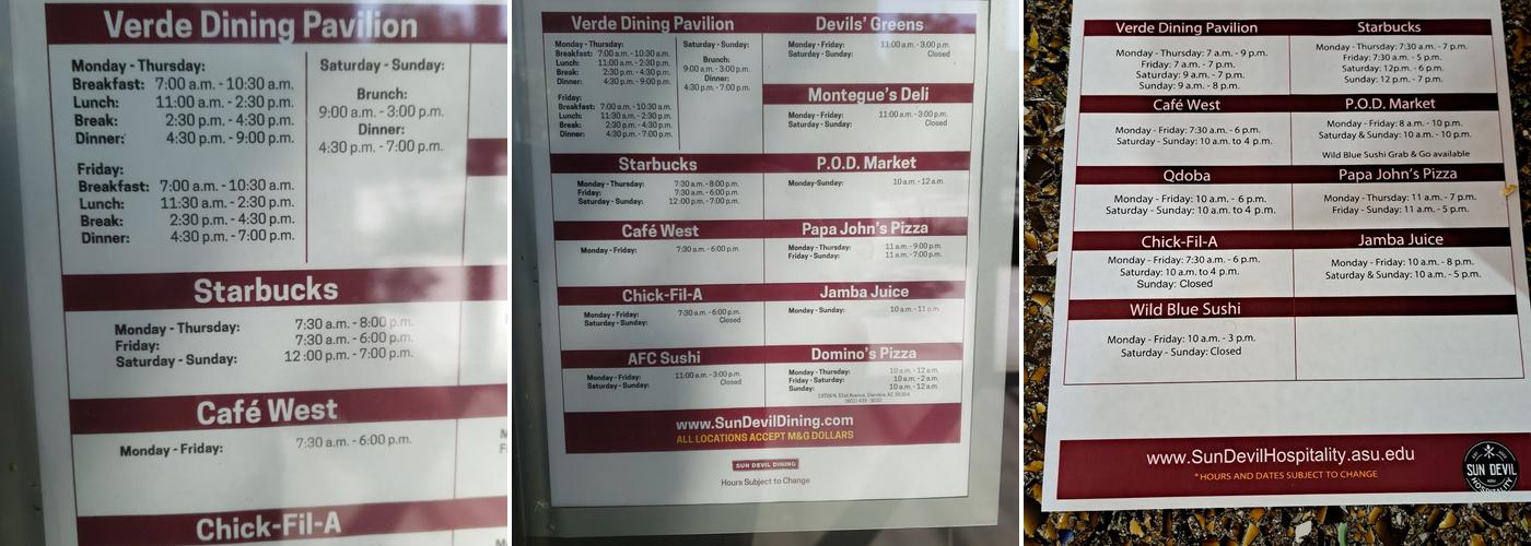 Sun Devil Dining Menu