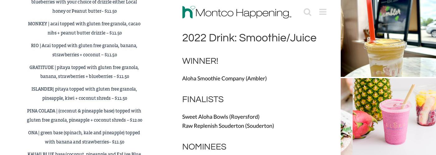 Aloha Smoothie Company Menu