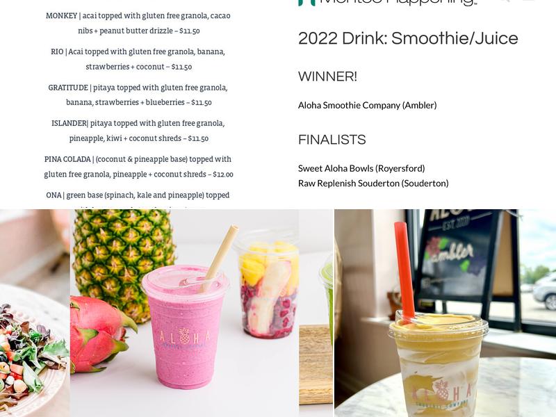 Aloha Smoothie Company Menu