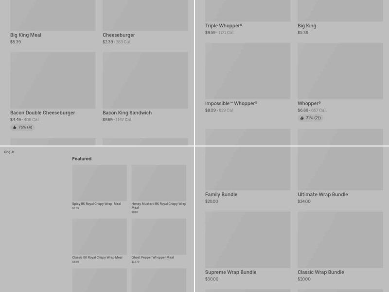 Burger King Menu