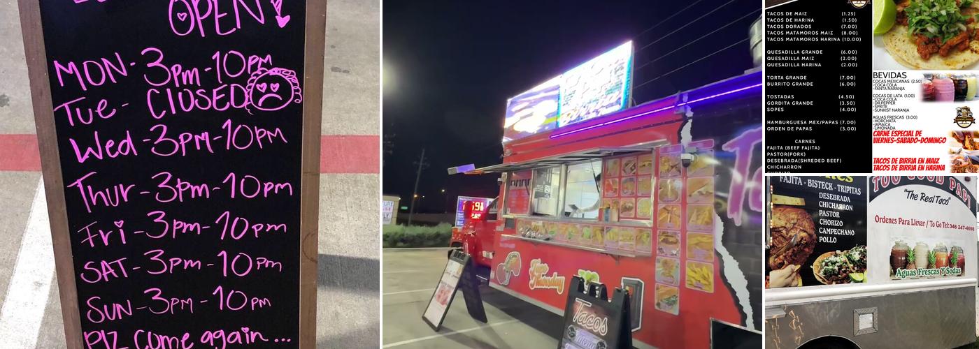 Too Good Papi LLC Menu