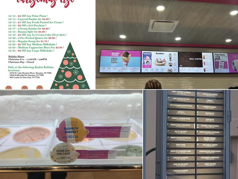 Baskin-Robbins Menu