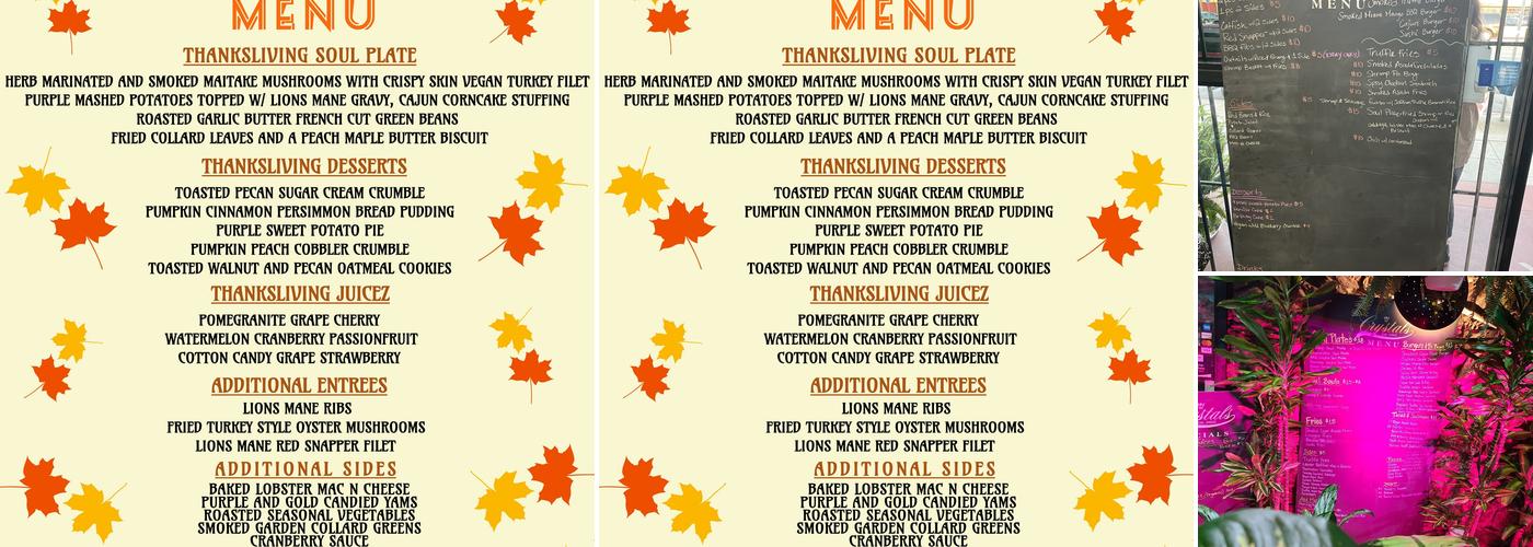 Crystals Soul Cafe Menu