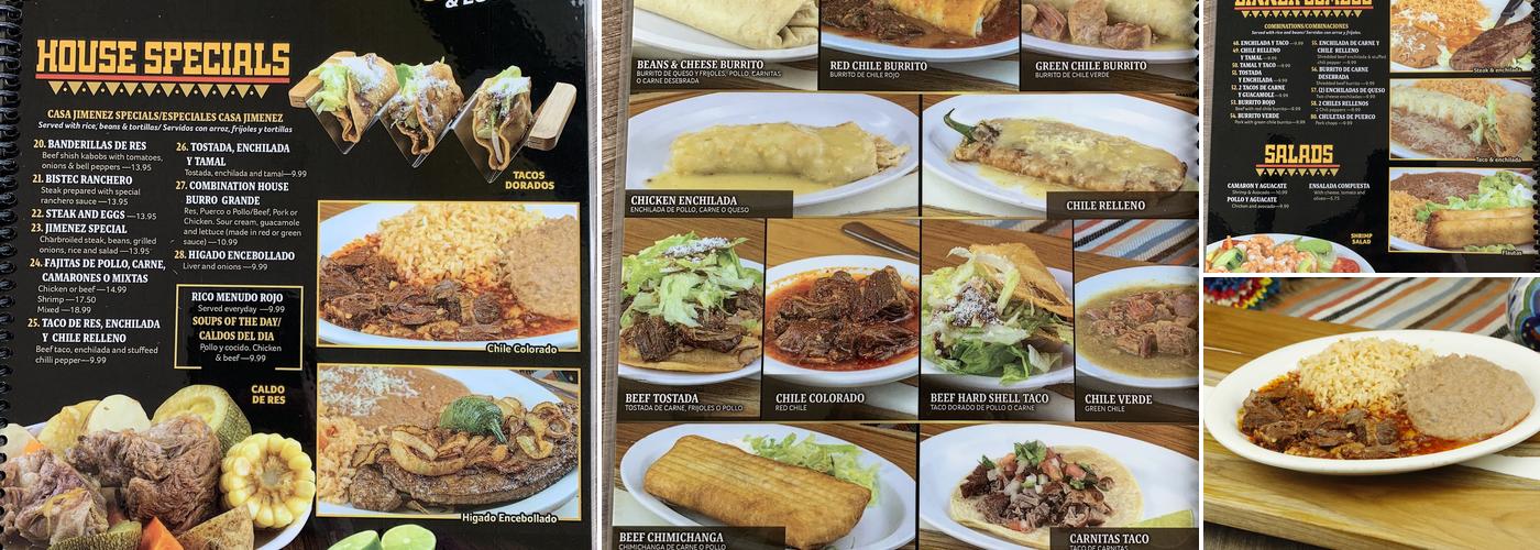 CASA JIMENEZ RESTAURANT Menu