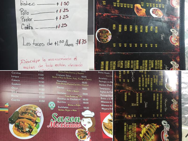 El Sazon Mexican Restaurant Menu